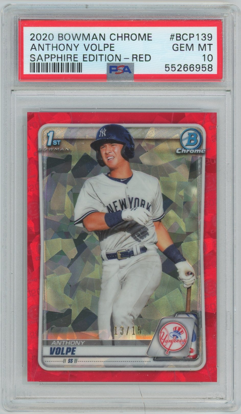 2020 Anthony Volpe - Baseball Bowman Chrome Sapphire Edition PSA